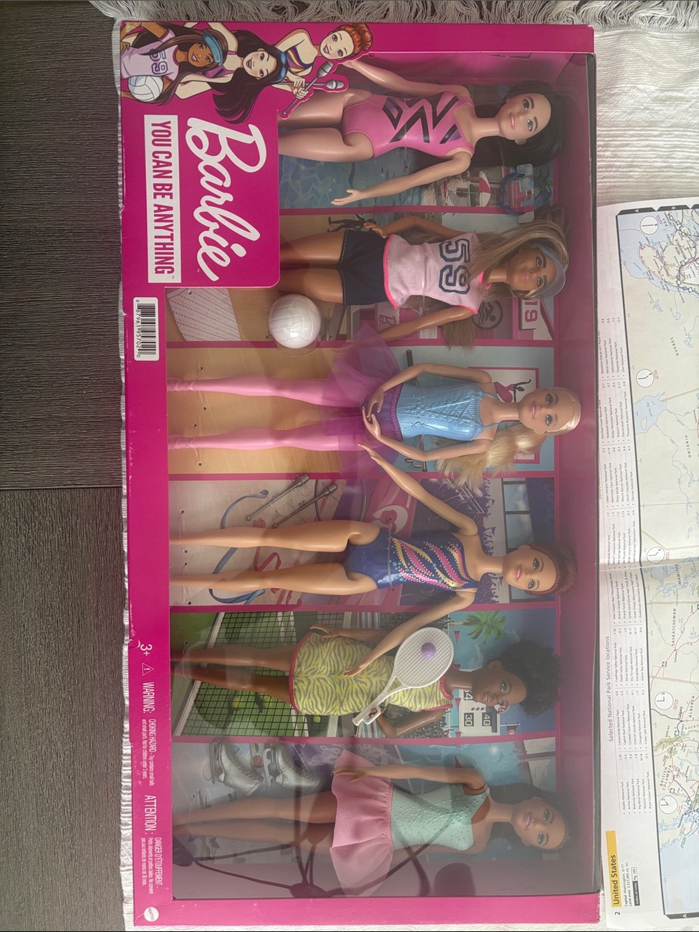 Barbie Sports & Fashion Dolls Set with Pink Packaging